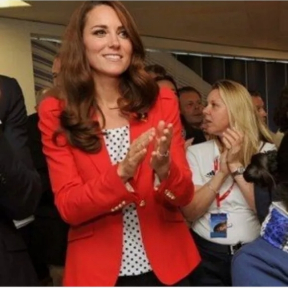 Zara Tops - Zara White Polka-dot Top Blouse with Flutter Sleevs ASO Kate Middleton